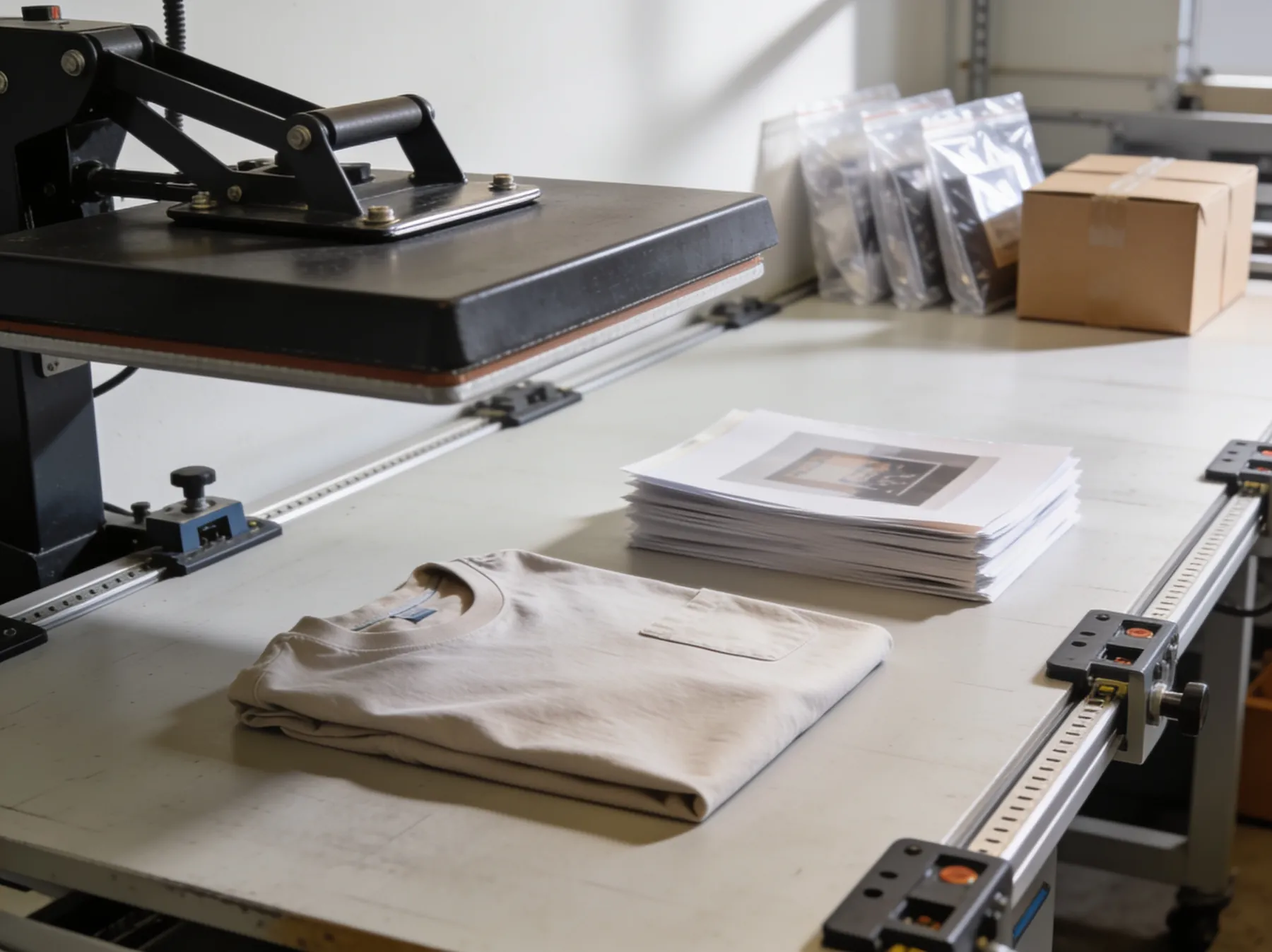Acabamento de pedido de camisas para empresa